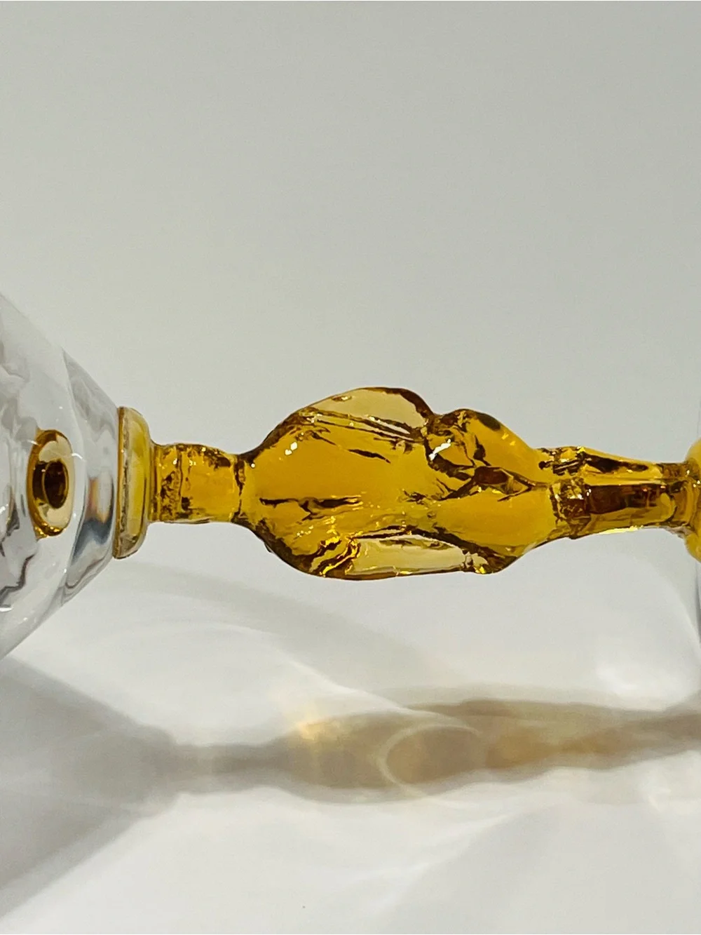 Pair of 1940’s Morgantown Jockey  Amber Cocktail Glasses Set of 2.